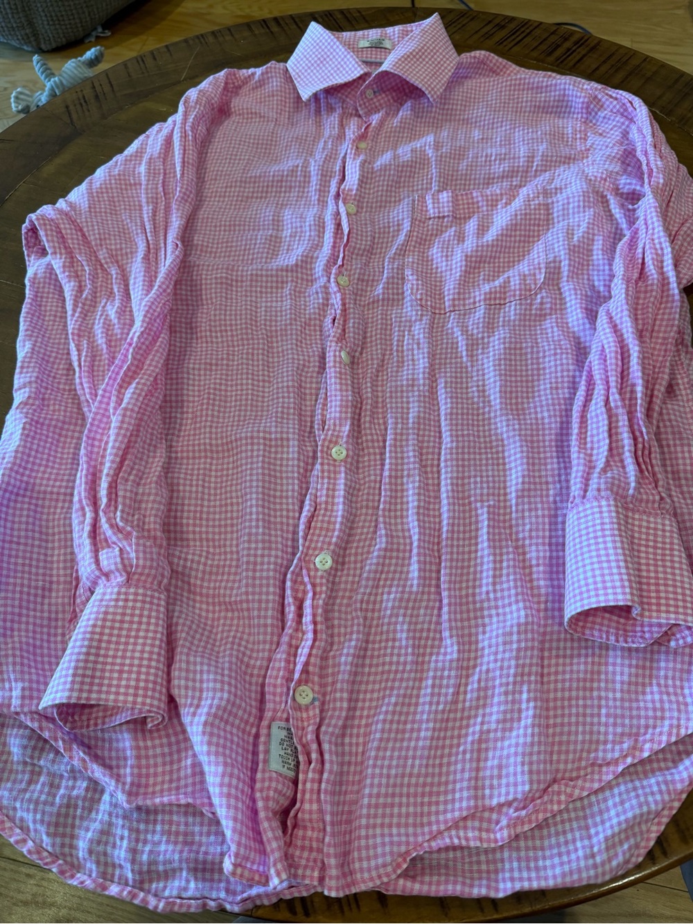 Peter Millar Pink Gingham Button-Down Shirt